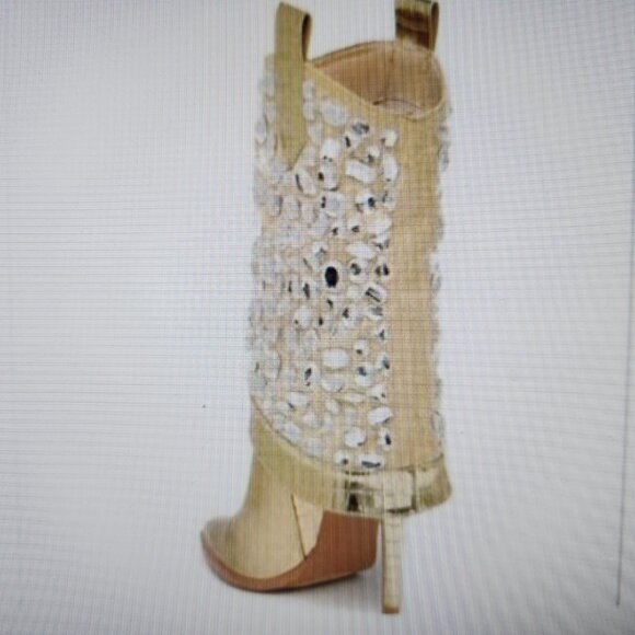 Lauren Lorraine "Hana" Gold Embellished Boots. NIB. Size 6 - Picture 2 of 9
